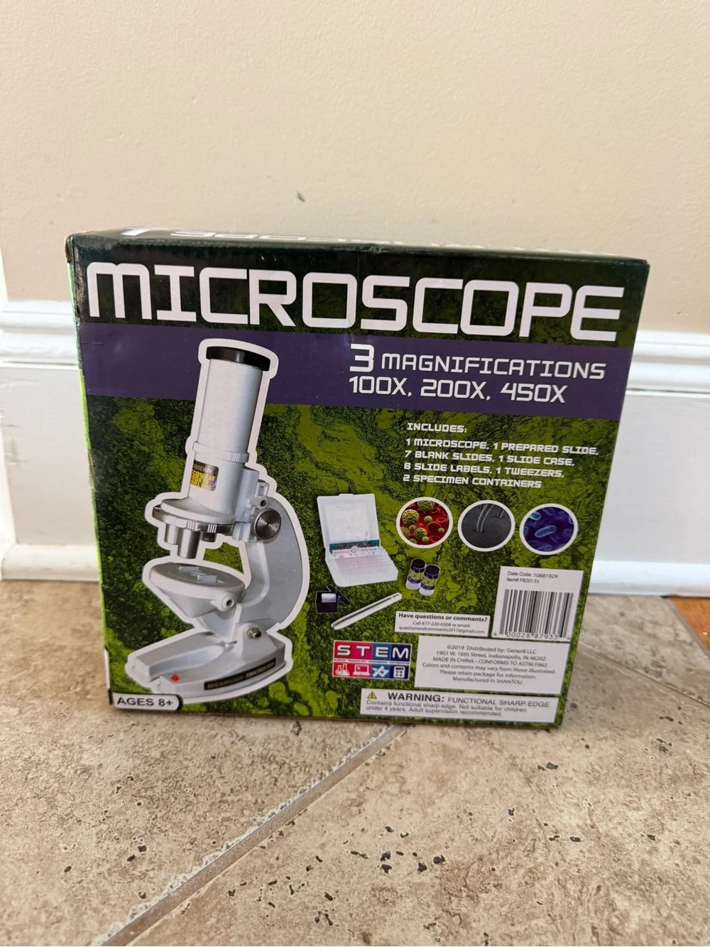 NWT Stem Kids Microscope Toy - White Learning Slides Specimen